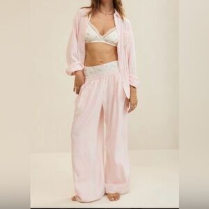aerie pink pajama set